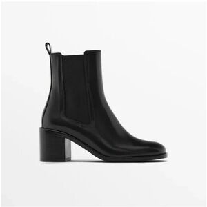 Zara Classic Black Leather Booties